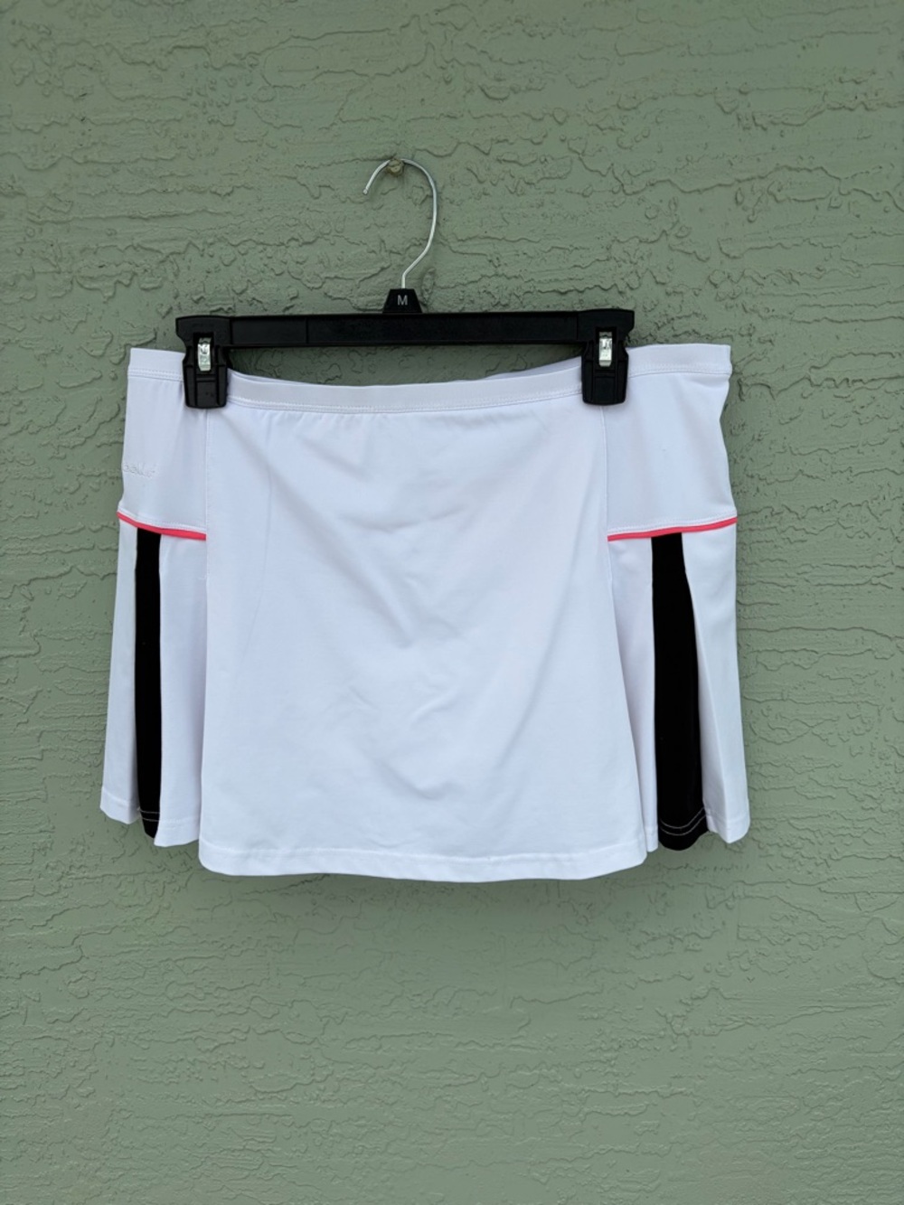bolle White Tennis Skirt with Black Panels and Pink Trim